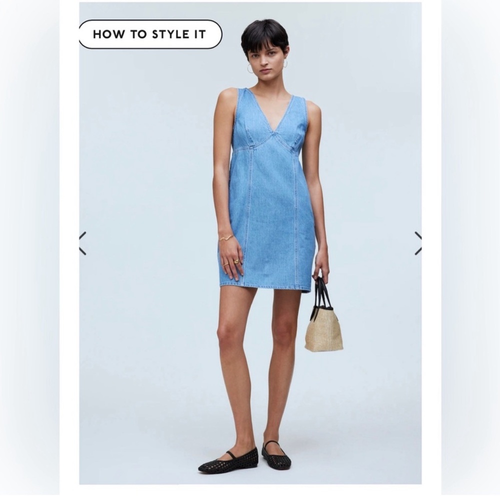 Madewell Ariana Denim vneck dress | Size Small | NWT